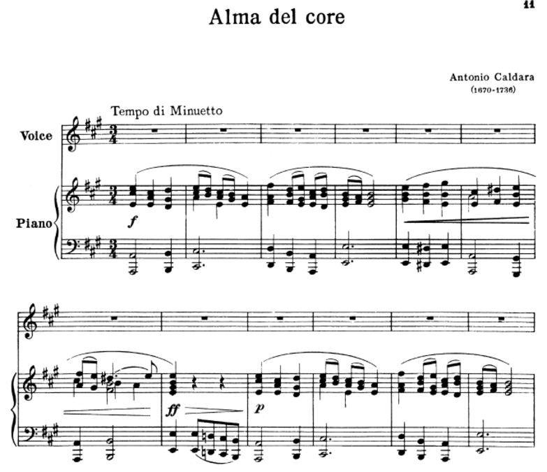 Alma del core, High Voice in A Major, A. Caldara, ...