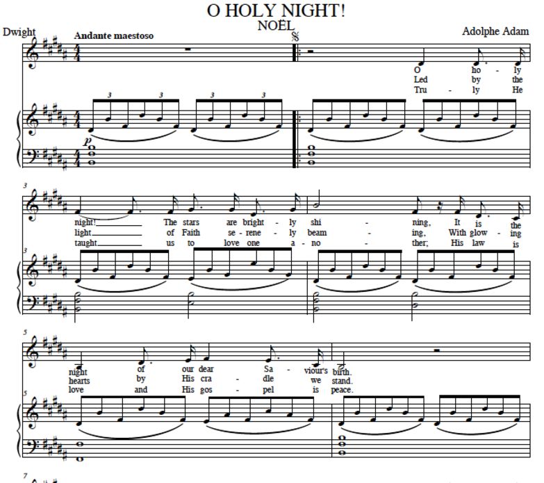 O Holy Night (Noël).Transposition in B Major (Mezz...