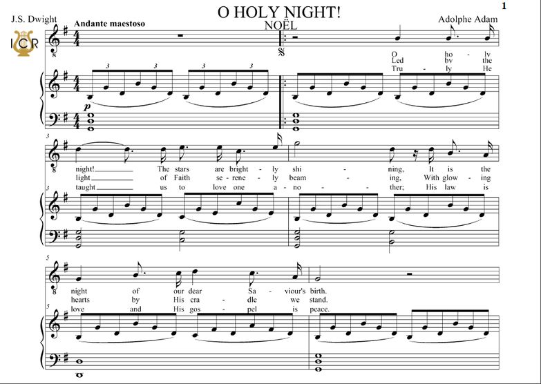O Holy Night (Noël).Transposition in G Major (Cont...