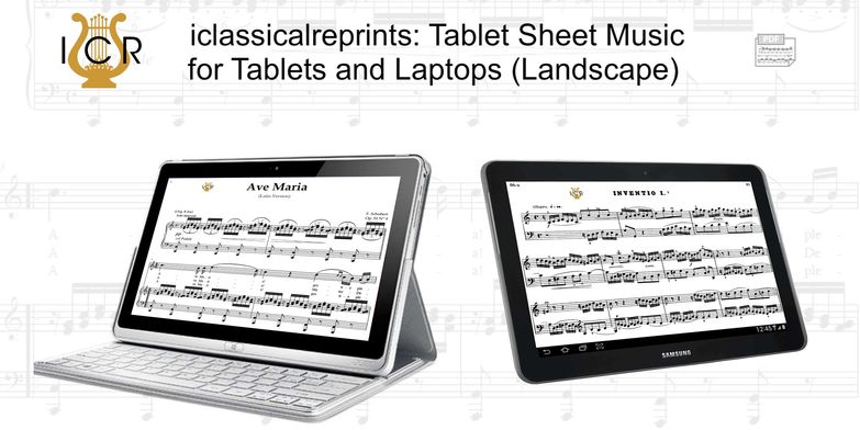 Piano Solo Sheet Music (Landscape). Tablet Edition