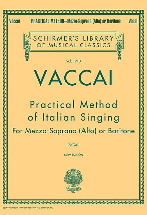 SINGING MEtHODS Vaccai,Complete editions for all Voice Ranges: High 
