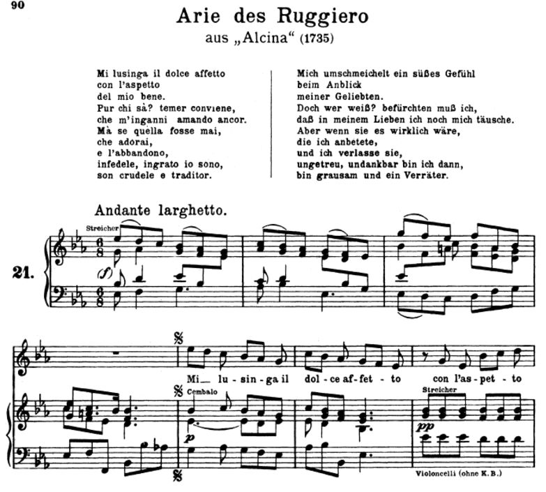 Mi lusinga il dolce affetto: Aria (Ruggiero) in E-...