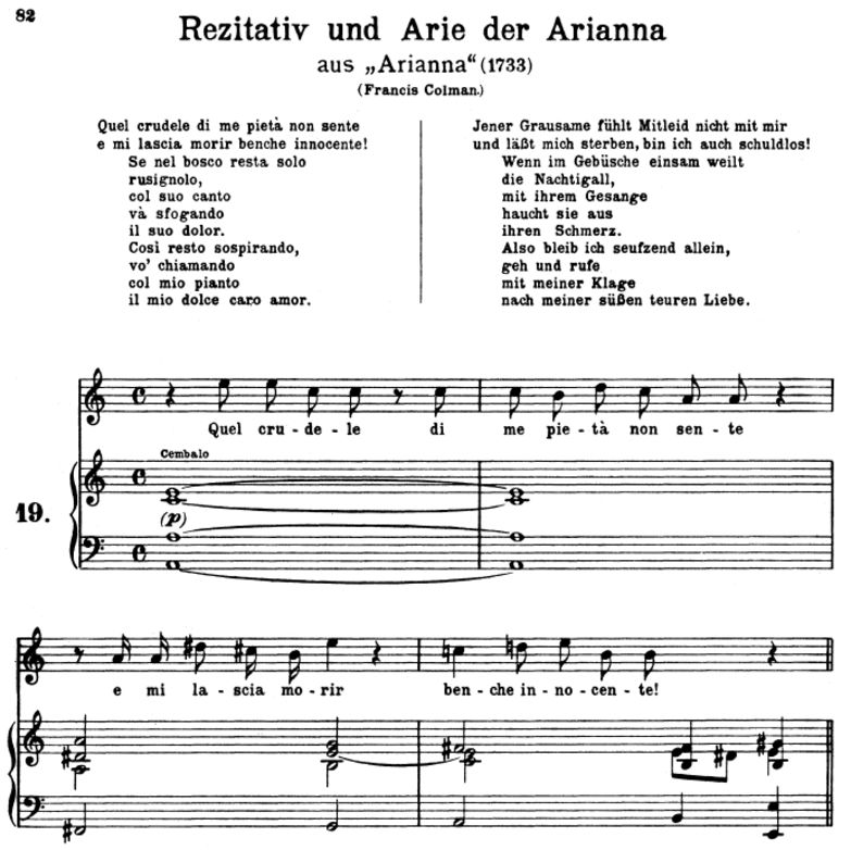 Quel crudele: Aria (Arianna) in A minor (original ...