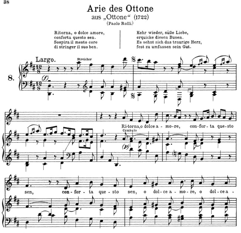 Ritorna, o dolce amore: Contralto Aria (Ottone) in...