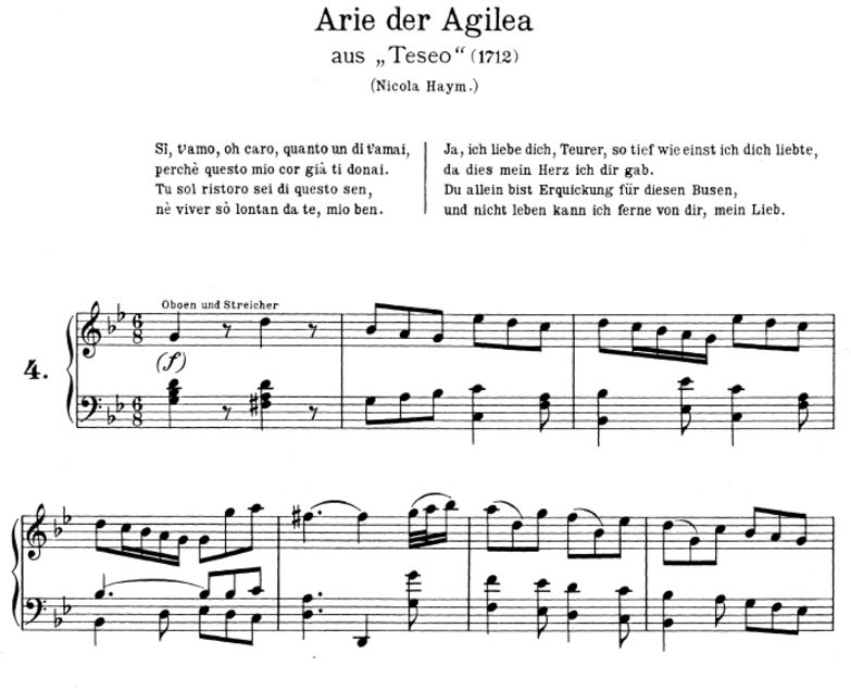 Si t'amo o caro: Soprano Aria (Agilea) in G minor ...