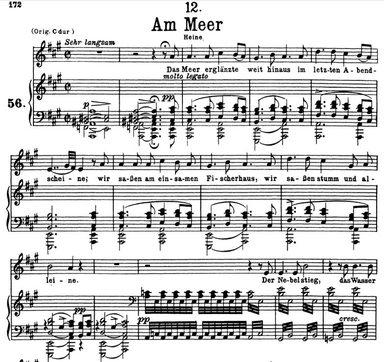 Am Meer D.957-12, A-Dur. F. Schubert (Schwanengesa...