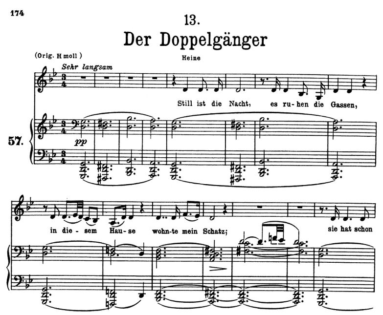Der Doppelgänger, D.957-13, G-moll (Schwanengesang...