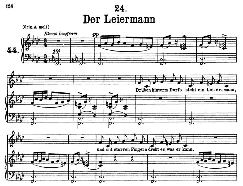 Der Leiermann, D.911-24, f-moll (Winterreise). F. ...