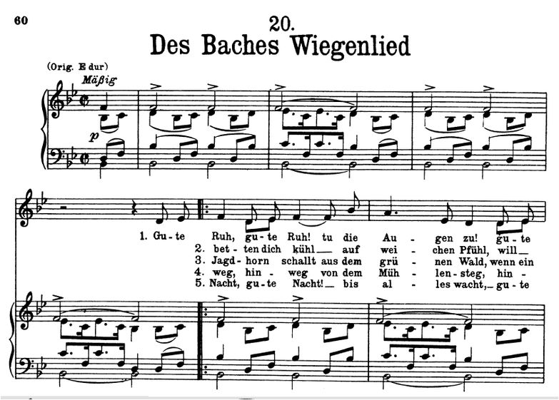 Des Baches Wiegenlied, D.795-20. F. Schubert (die ...