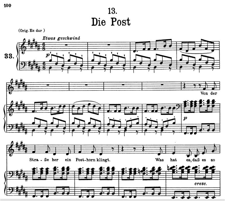Die Post, D.911-13, C-Dur. F. Schubert (Winterreis...