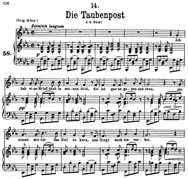 Die taubenpost, D.957-14, es-moll. F. Schubert (Sc...
