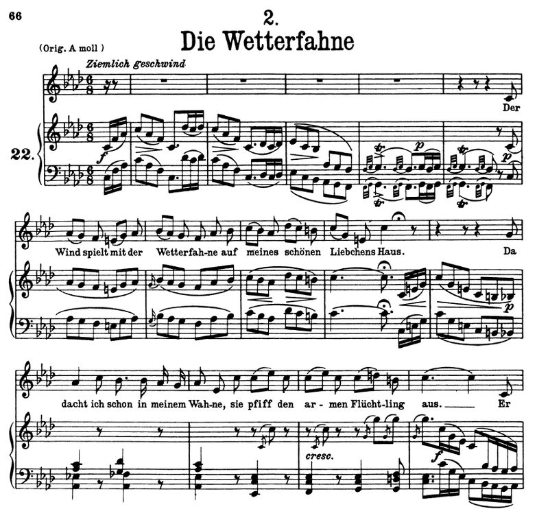 Die Wetterfahne, D.911-2, f-moll. F. Schubert (Win...
