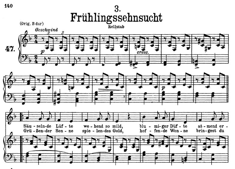 Frühlingssehnsucht D.957-3, F-Dur. F. Schubert (Sc...