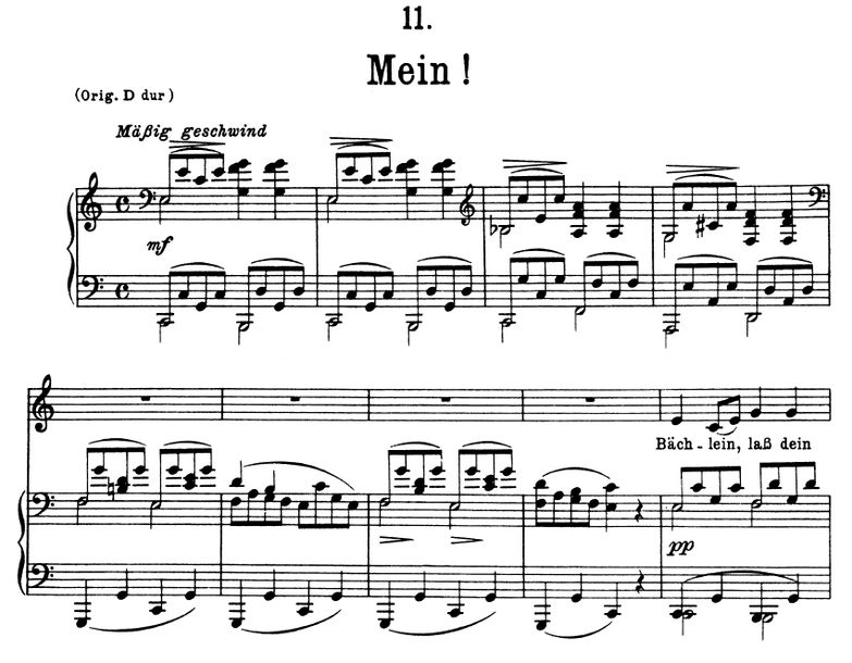 Mein! D.795-11, C-Dur. F. Schubert (Die Schöne Mül...