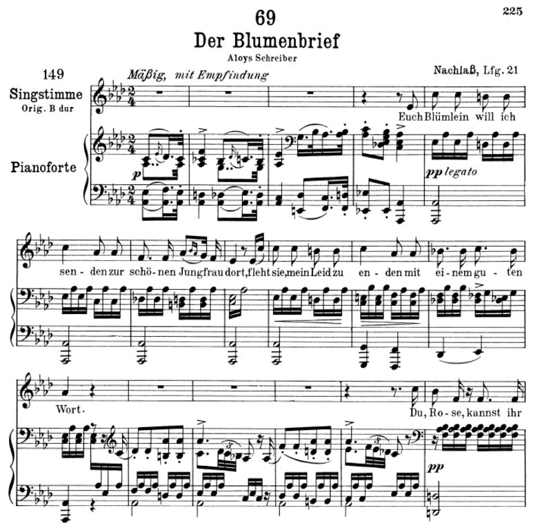 Der Blumenbrief, D.622, As-Dur. F. Schubert. Peter...
