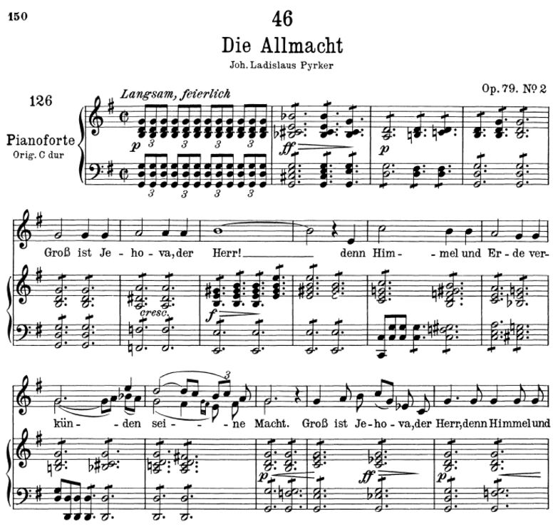 Die Allmacht D.852. G-Dur, F. Schubert. Peters Fri...