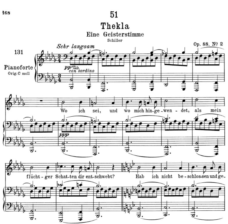 Thekla D.595 , b-moll, F. Schubert. Peters Friedla...