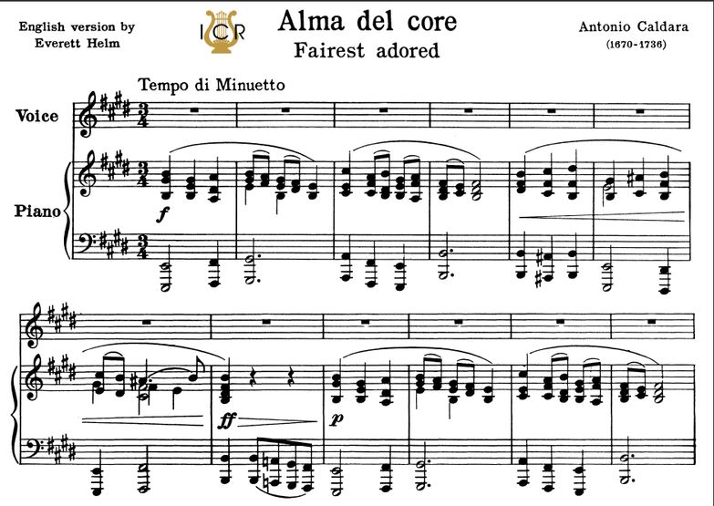 Alma del core, Low Voice in E Major, G.Caccini, Ed...