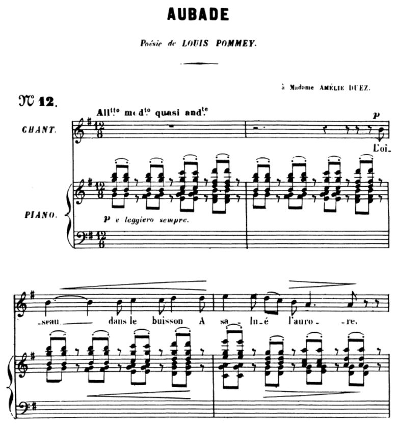 Aubade Op.6 No 1, High Voice in G Major, G. Fauré....