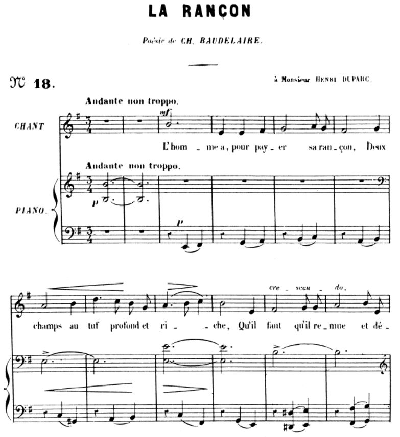 La rançon, Op.8 No.2, High Voice in E minor, G. Fa...