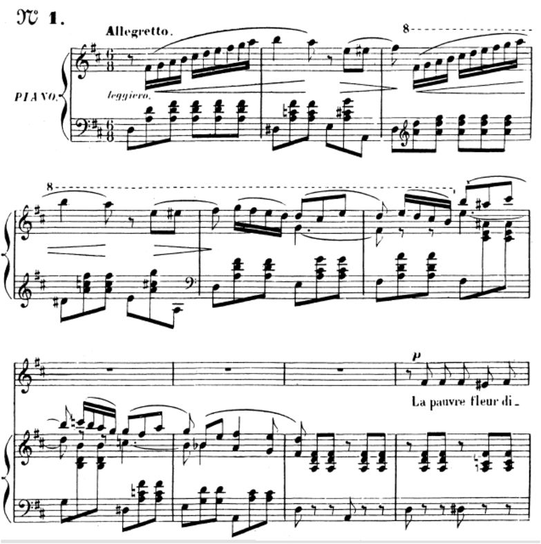 Le papillon et la fleur, Op.1 No.1, High Voice in ...