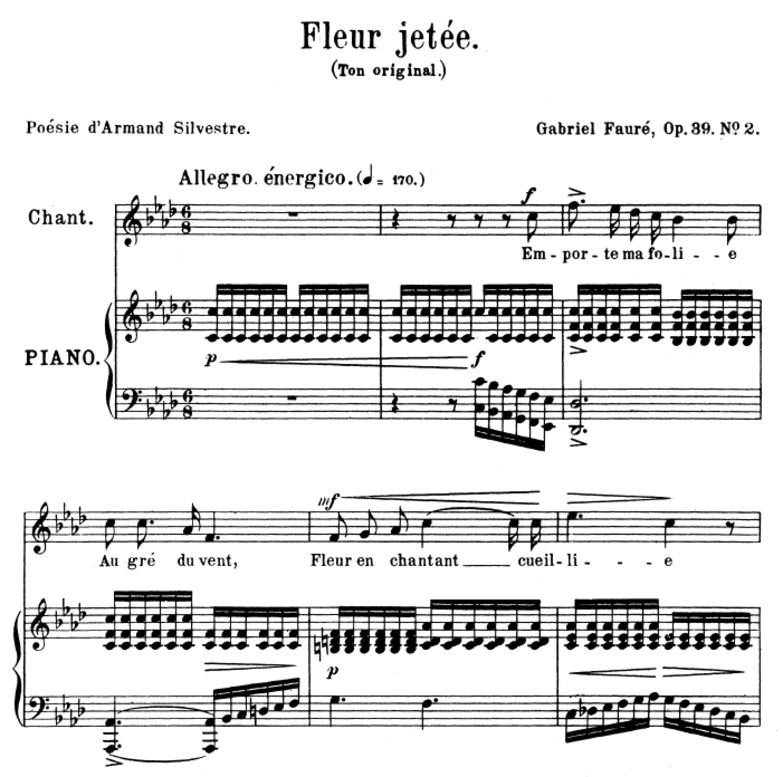 Fleur jetée Op.39 No.2, High Voice in F minor, G. ...