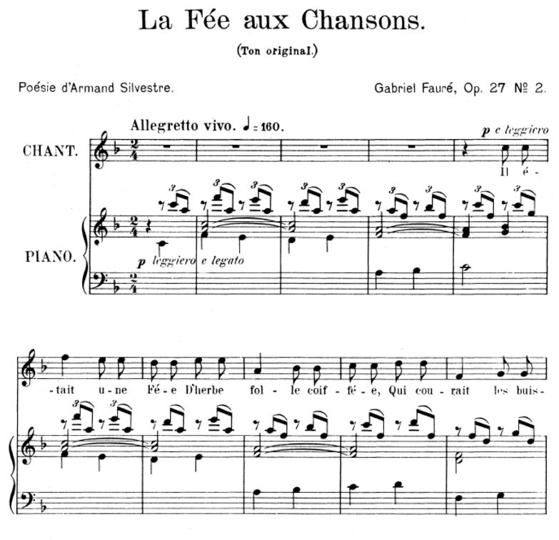 La fée aux chansons Op.27 No.2, High Voice in F Ma...
