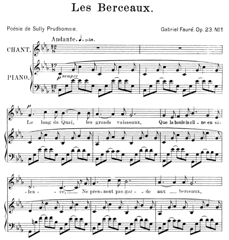 Les berceaux Op.23 No.1, High Voice in C minor, G....