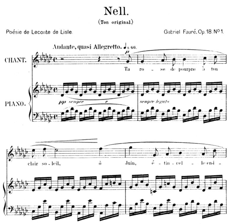 Nell Op.18 No.1, High Voice in G-Flat Major, G. Fa...