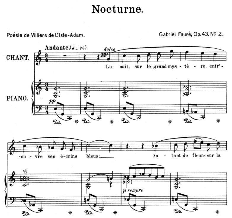 Nocturne Op.48 No.2, High Voice in C Major, G. Fau...