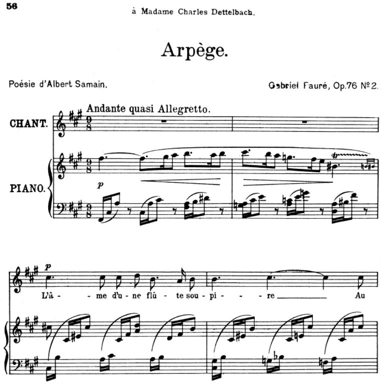 Arpège Op.76 No.2, High Voice in F-Sharp minor, G....
