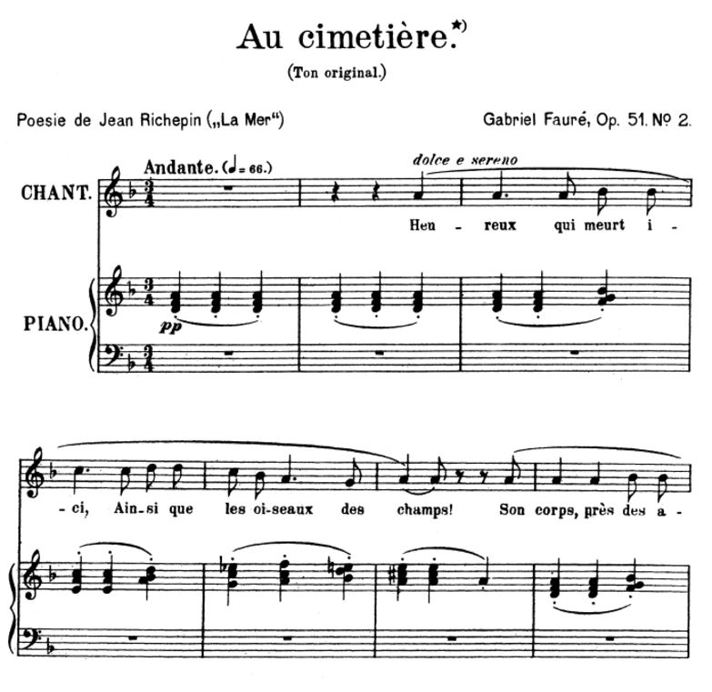 Au cimetière Op.51 No.2, High Voice in D minor, G....