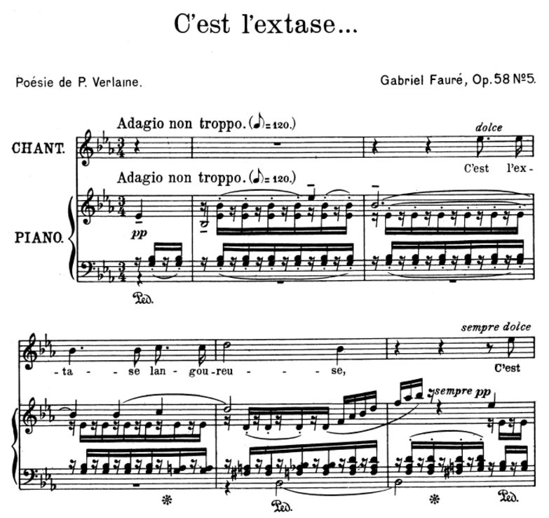 C'est l'extase Op.58 No.5, High Voice in E-Flat Ma...