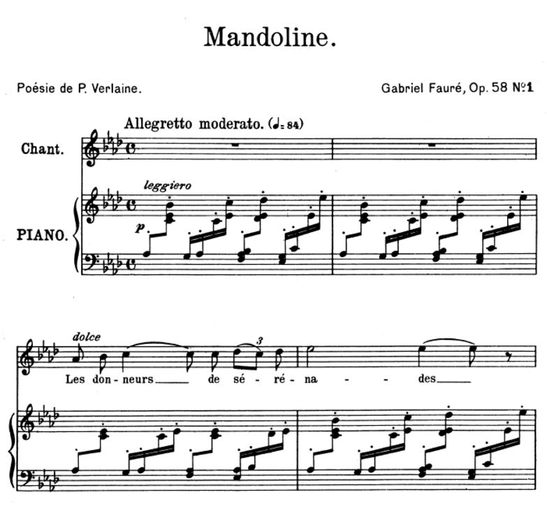 Mandoline Op.58 No.1, High Voice in A-Flat Major, ...