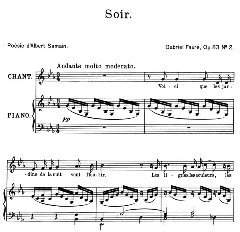 Soir Op.83 No.2, High Voice in E-Flat Major, G. Fa...