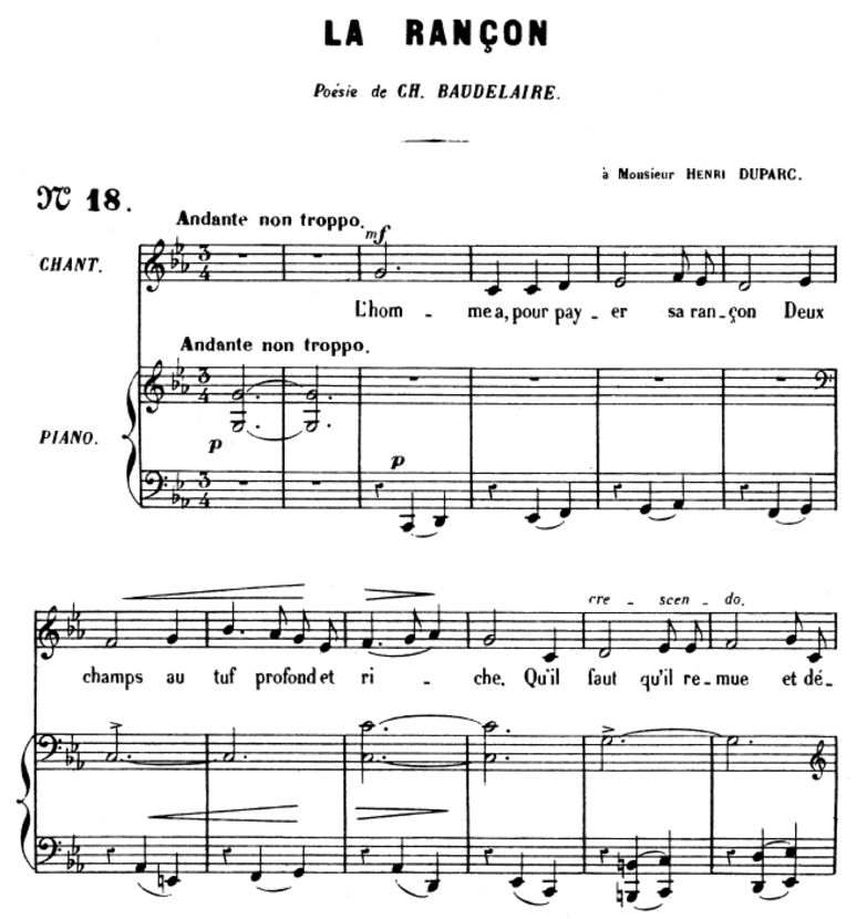 La rançon Op.8 No.2, Medium Voice in C minor, G. F...