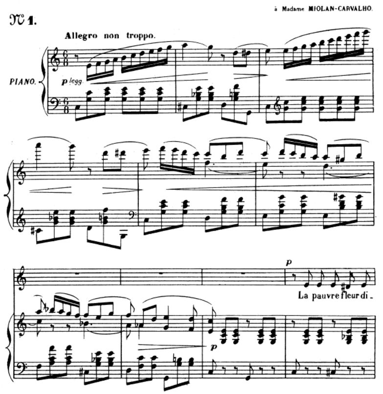 Le papillon et la fleur Op.1 No.1, Medium Voice in...
