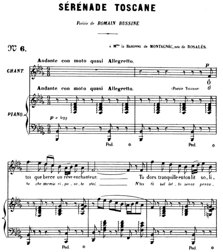 Sérénade Toscane Op.3 No.2, Medium Voice in B-Flat...