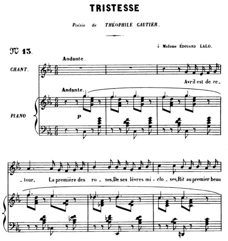 Tristesse Op.6 No.2, Medium Voice in C minor, G. F...