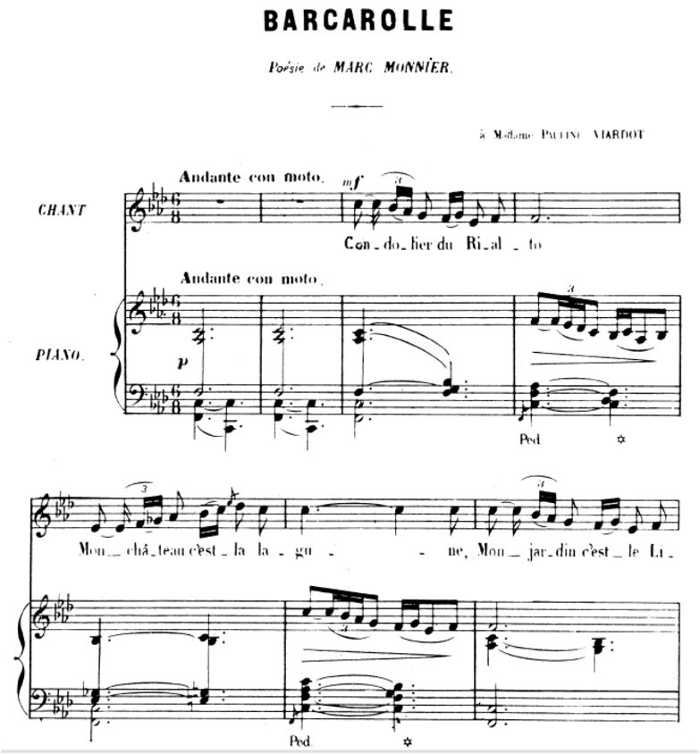 Barcarolle Op.7 No.3, Medium Voice in F minor, G. ...