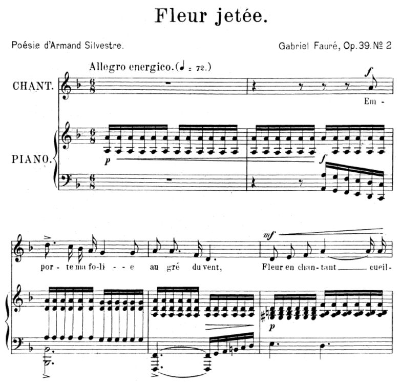 Fleur jetée Op. 39 No.2, Medium Voice in D minor, ...