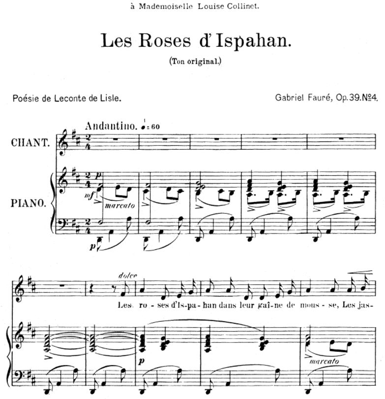 Les roses d'Hispahan  Op.39 No.4, Medium Voice in ...