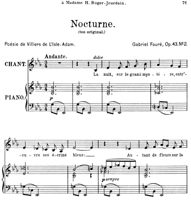 Nocturne Op.43 No.2, Medium Voice in E-Flat Major,...