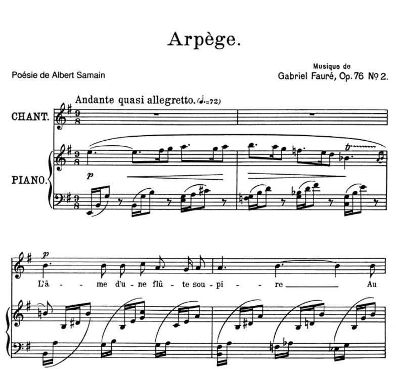 Arpège Op.76 No.2, Medium Voice in E minor, G. Fau...