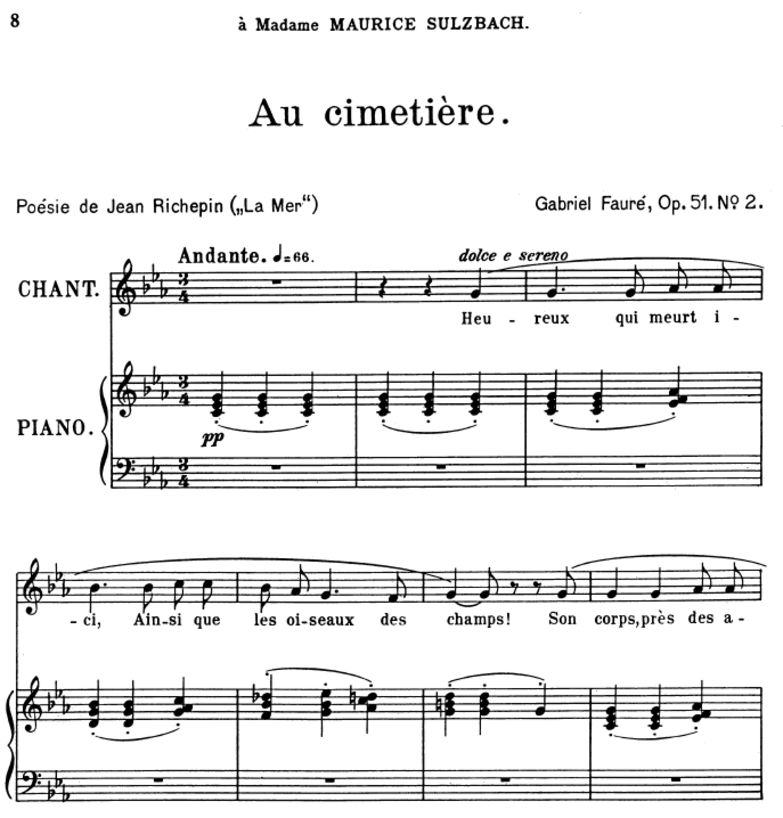 Au cimetière Op.51 No.2, Medium Voice in C minor, ...