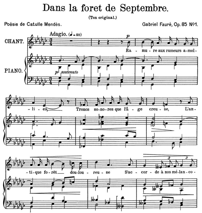 Dans la forêt de septembre Op.85 No.1, Medium Voic...