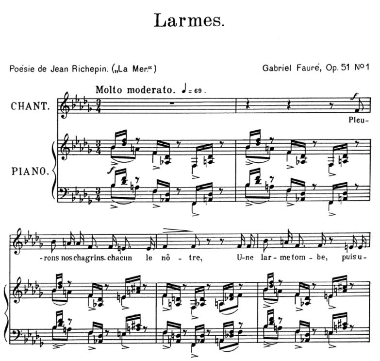 Larmes Op.51 No.1, Medium Voice in B-Flat minor, G...