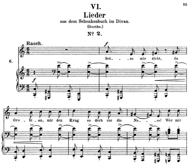 Lied II aus dem schenkenbuch Op.25 No.6, a-moll, R...