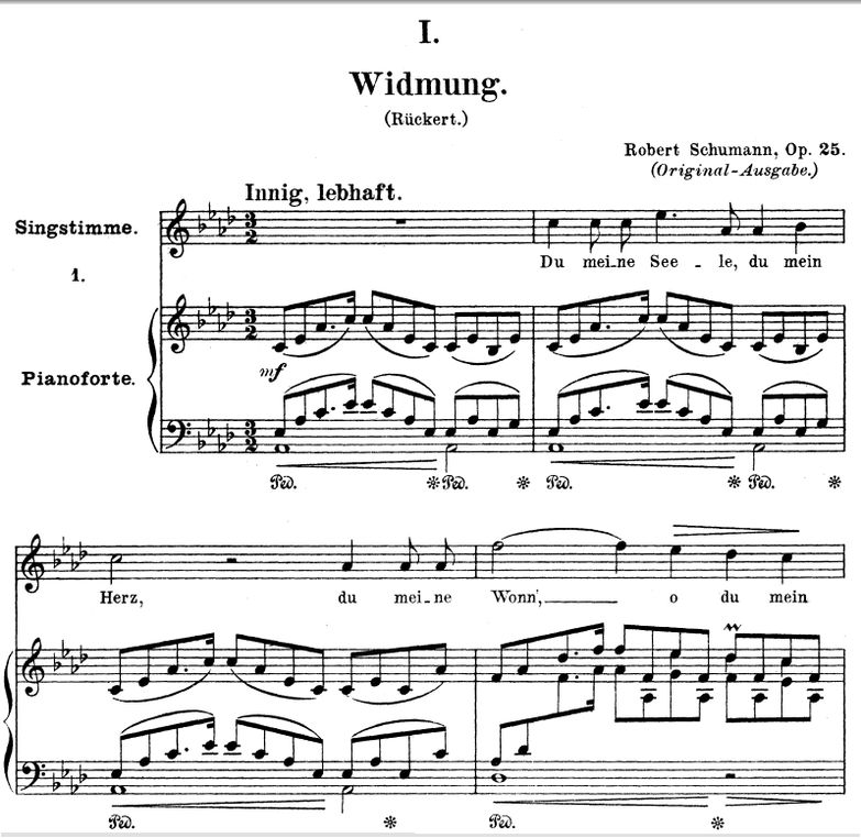 Widmung Op.25 No.1, As-Dur, R. Schumann (Myrthen)....