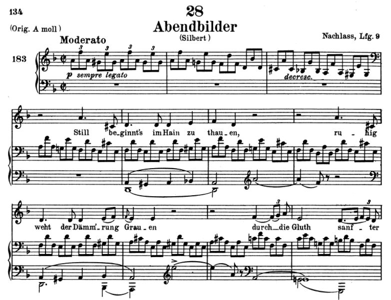 Abendbilder D.650, Tiefe Stimme D-moll F. Schubert...